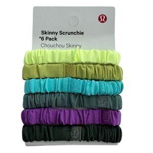 Skinny Lululemon Scrunchie 6 Pack Smoked Spruce / Moonlit Magenta / Tidewater...
